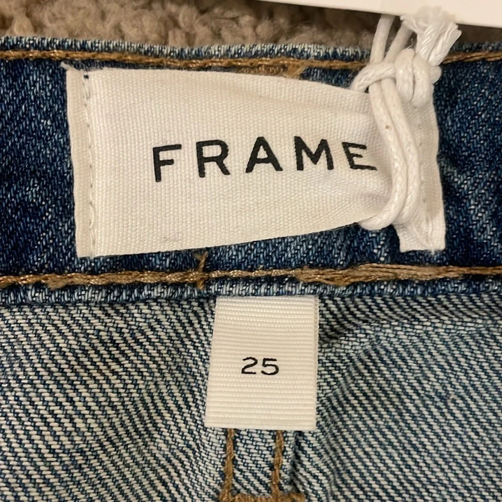 FRAME DENIM LE MAC JEAN LIGHT WASH HIGH RISE STRAIGHT LEG BUTTON FLY JEANS 25NWT - Picture 15 of 16